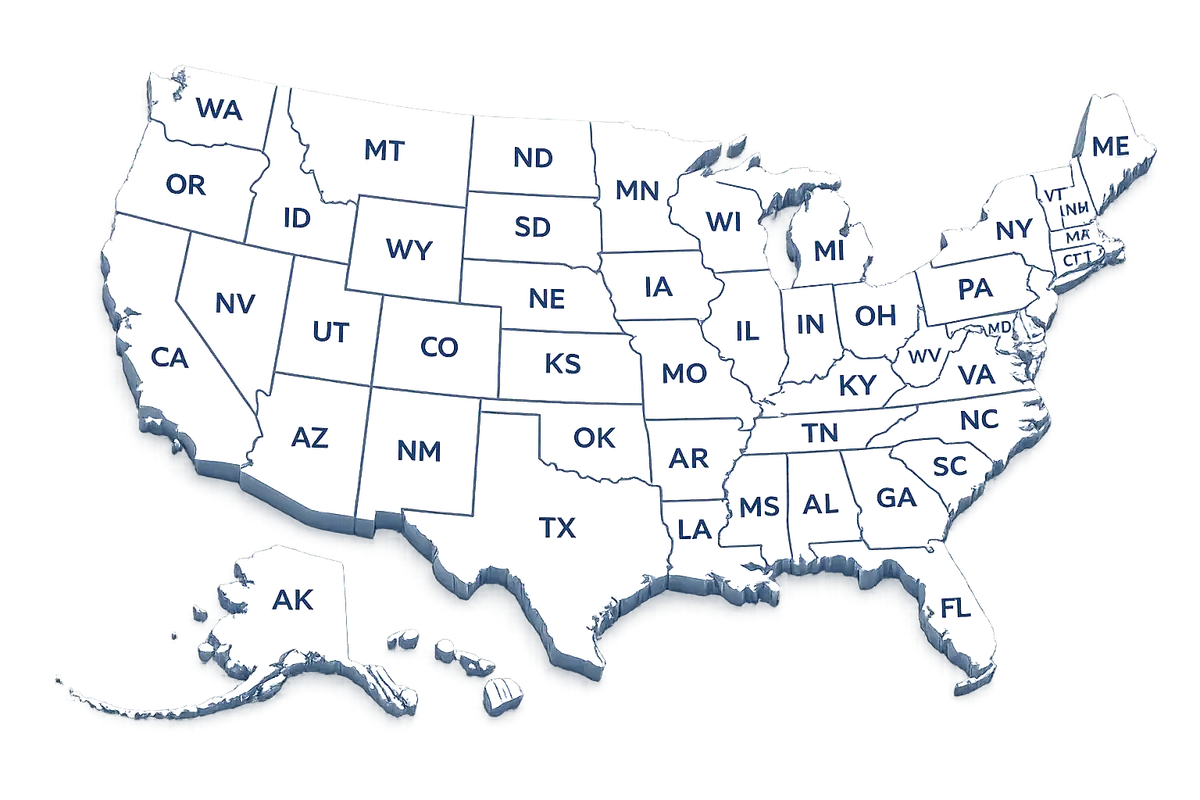 U.S. map highlighting military installations